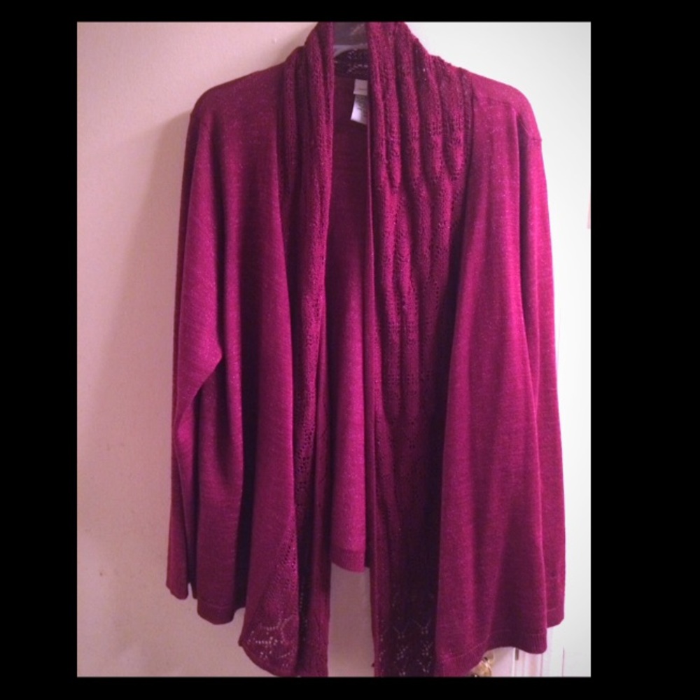 3x Plus Size Red Cardigan